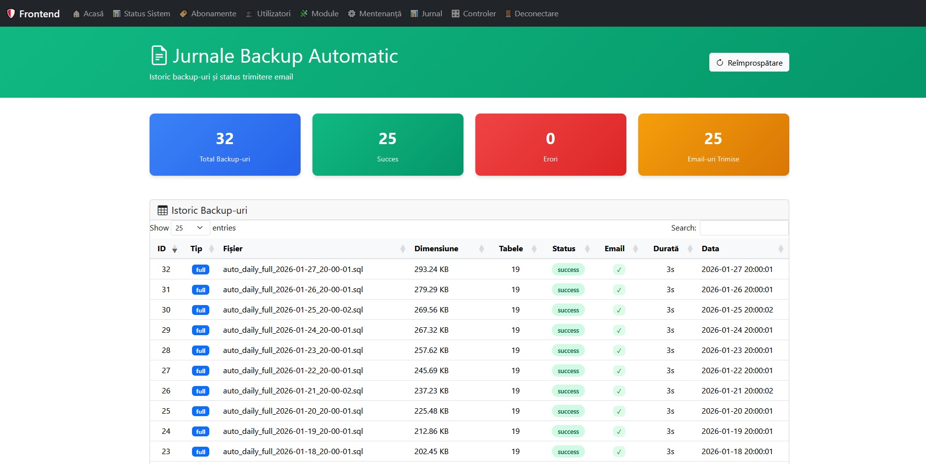 Configurare Backup