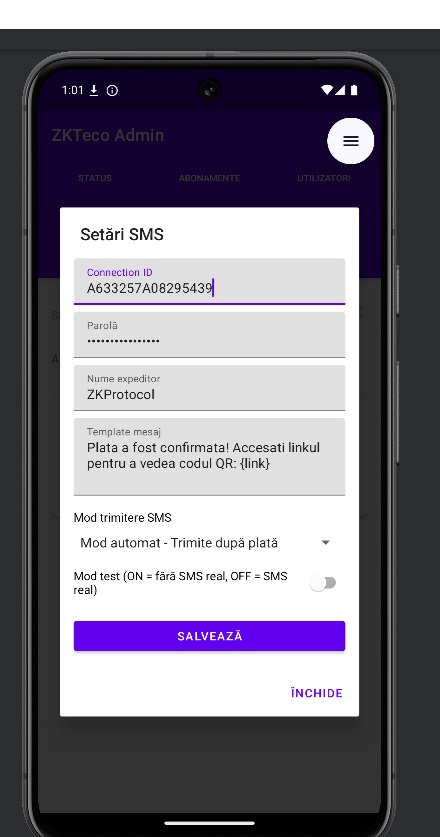Setari SMS