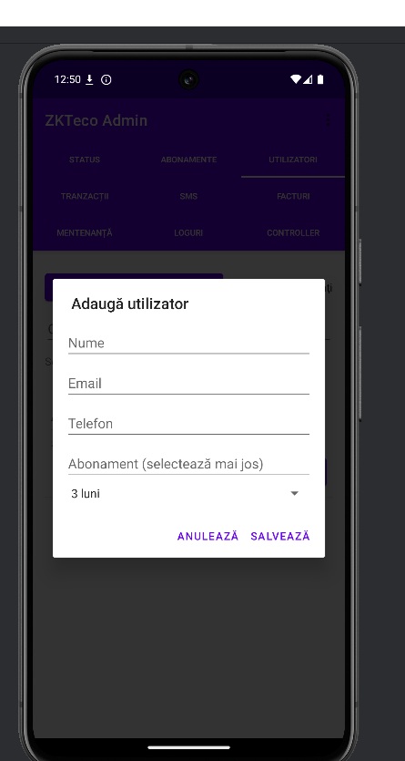 Adaugare Utilizator